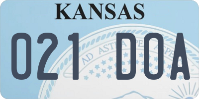 KS license plate 021DOA
