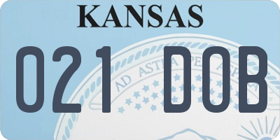 KS license plate 021DOB
