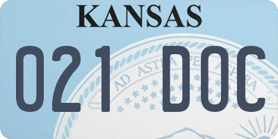 KS license plate 021DOC