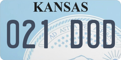KS license plate 021DOD