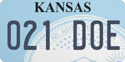 KS license plate 021DOE