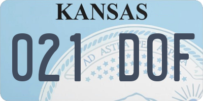 KS license plate 021DOF