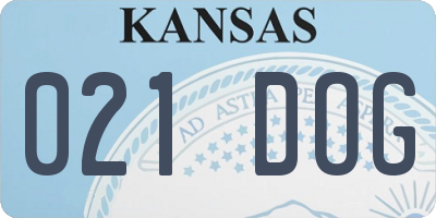 KS license plate 021DOG