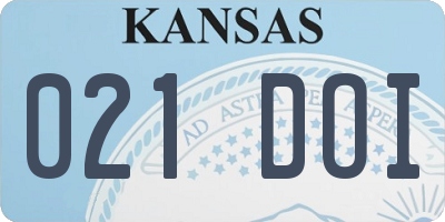 KS license plate 021DOI