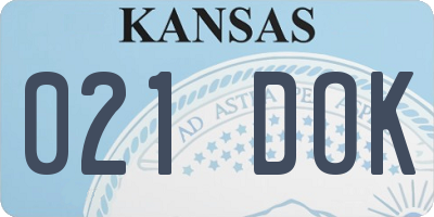 KS license plate 021DOK
