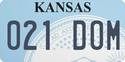 KS license plate 021DOM
