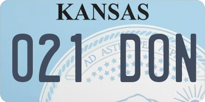 KS license plate 021DON