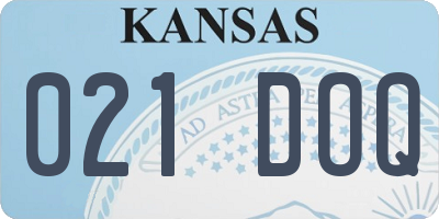 KS license plate 021DOQ