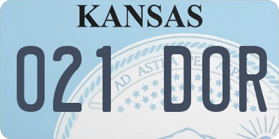 KS license plate 021DOR
