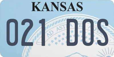 KS license plate 021DOS