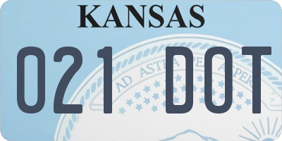 KS license plate 021DOT