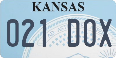 KS license plate 021DOX