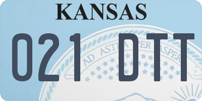 KS license plate 021DTT