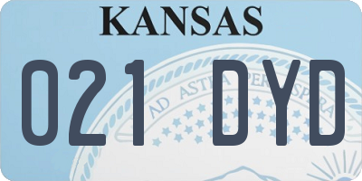 KS license plate 021DYD