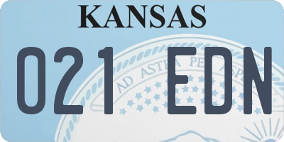 KS license plate 021EDN