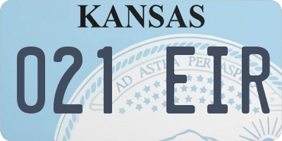 KS license plate 021EIR