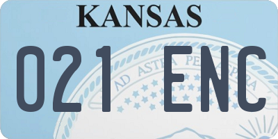 KS license plate 021ENC