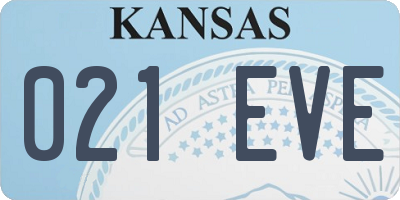 KS license plate 021EVE