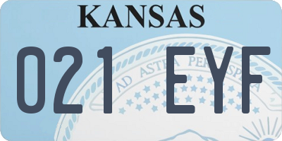 KS license plate 021EYF