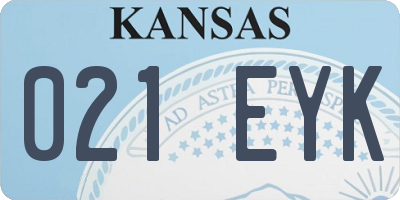 KS license plate 021EYK