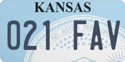 KS license plate 021FAV
