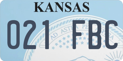 KS license plate 021FBC
