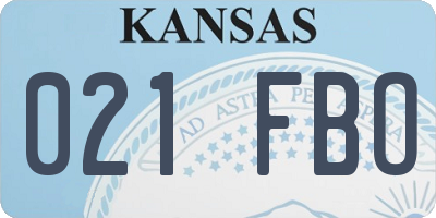 KS license plate 021FBO