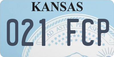 KS license plate 021FCP
