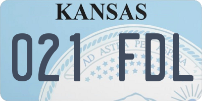 KS license plate 021FDL