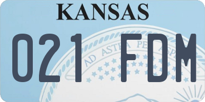 KS license plate 021FDM