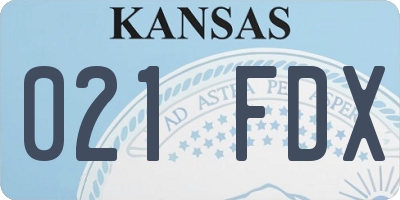 KS license plate 021FDX
