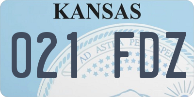 KS license plate 021FDZ