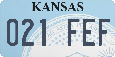 KS license plate 021FEF