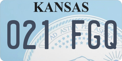 KS license plate 021FGQ