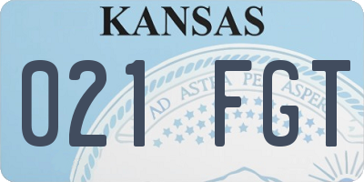 KS license plate 021FGT