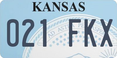 KS license plate 021FKX
