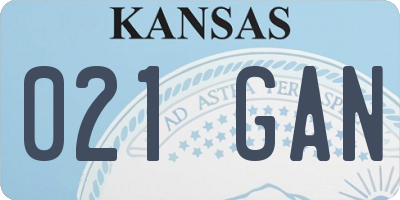 KS license plate 021GAN