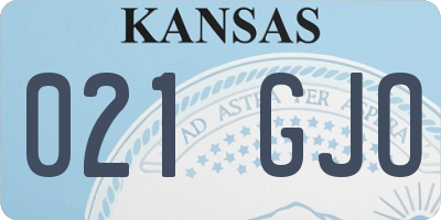 KS license plate 021GJO