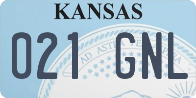 KS license plate 021GNL