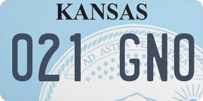 KS license plate 021GNO