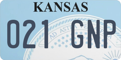 KS license plate 021GNP