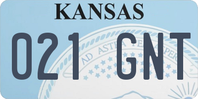 KS license plate 021GNT