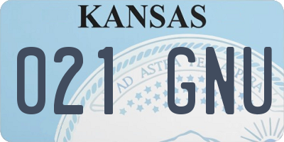 KS license plate 021GNU