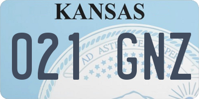 KS license plate 021GNZ