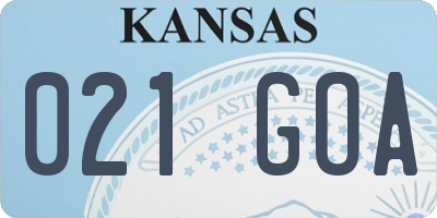 KS license plate 021GOA