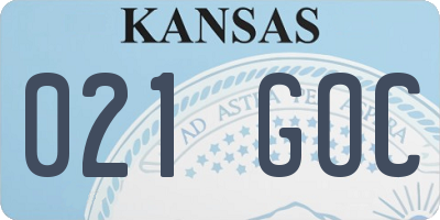 KS license plate 021GOC