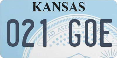 KS license plate 021GOE