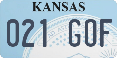 KS license plate 021GOF