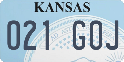 KS license plate 021GOJ