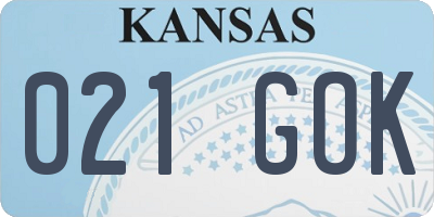 KS license plate 021GOK